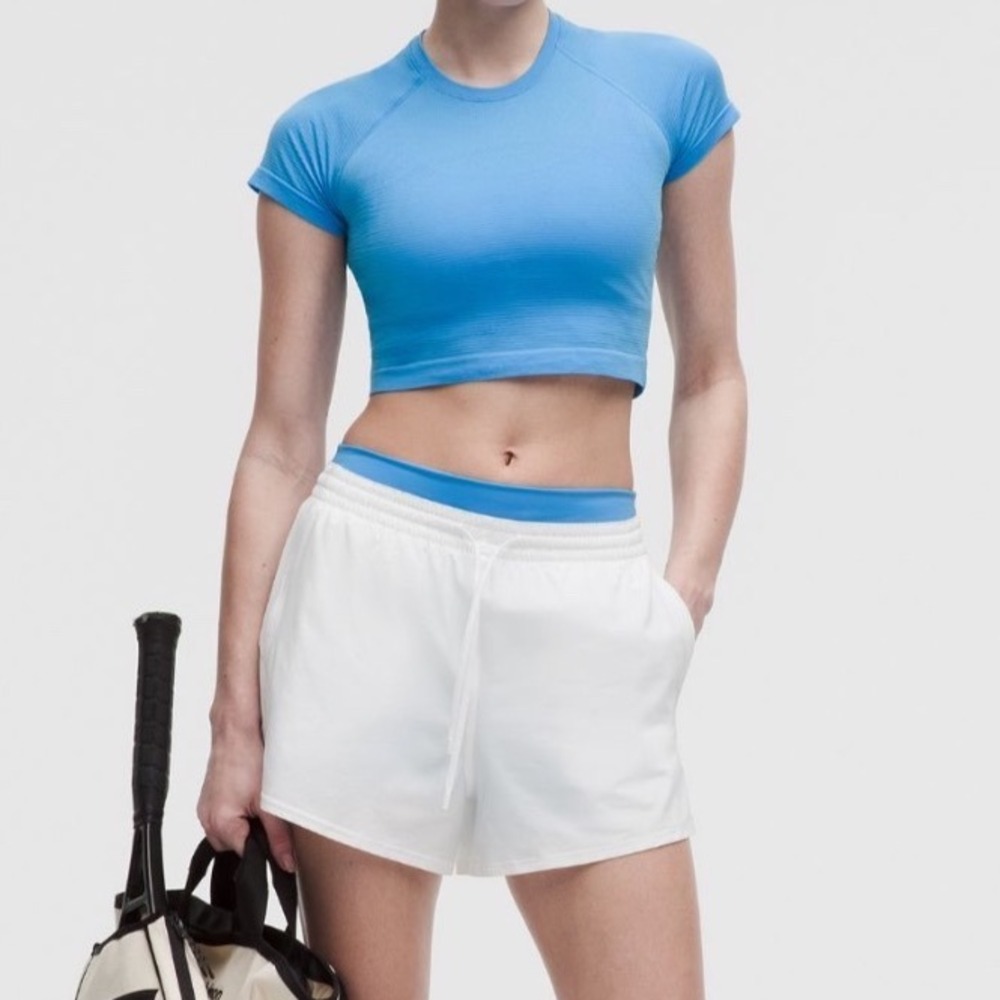 NWT Lululemon Swiftly Tech Cropped Short Sleeve 2.0 Women 6 Ocean Wave Active